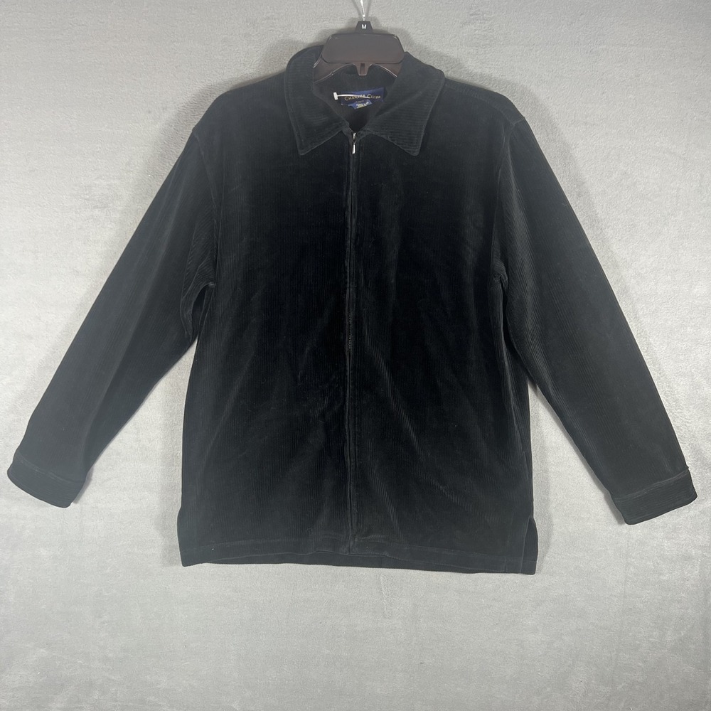 Charter Club Petite Black‎ Corduroy Full Zip Jacket Women's Size P/L